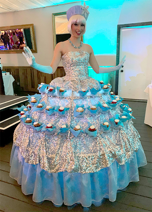 Strolling Champagne Dress and Hoop Skirts