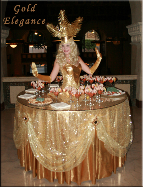 strolling table gold elegance