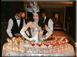 strolling table silver martini